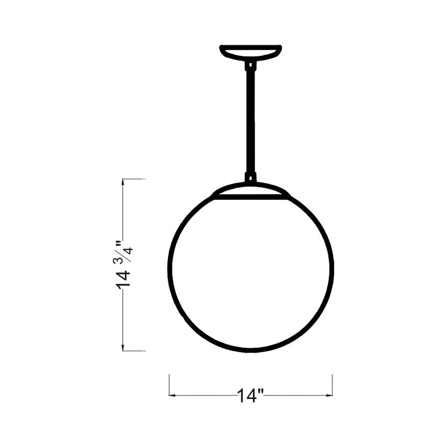 Leo Pendant Light - line drawing.