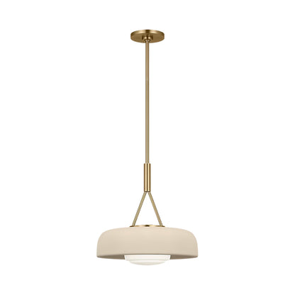 Liora Pendant Light in Estate Brass/Ivory Stoneware (15-Inch).