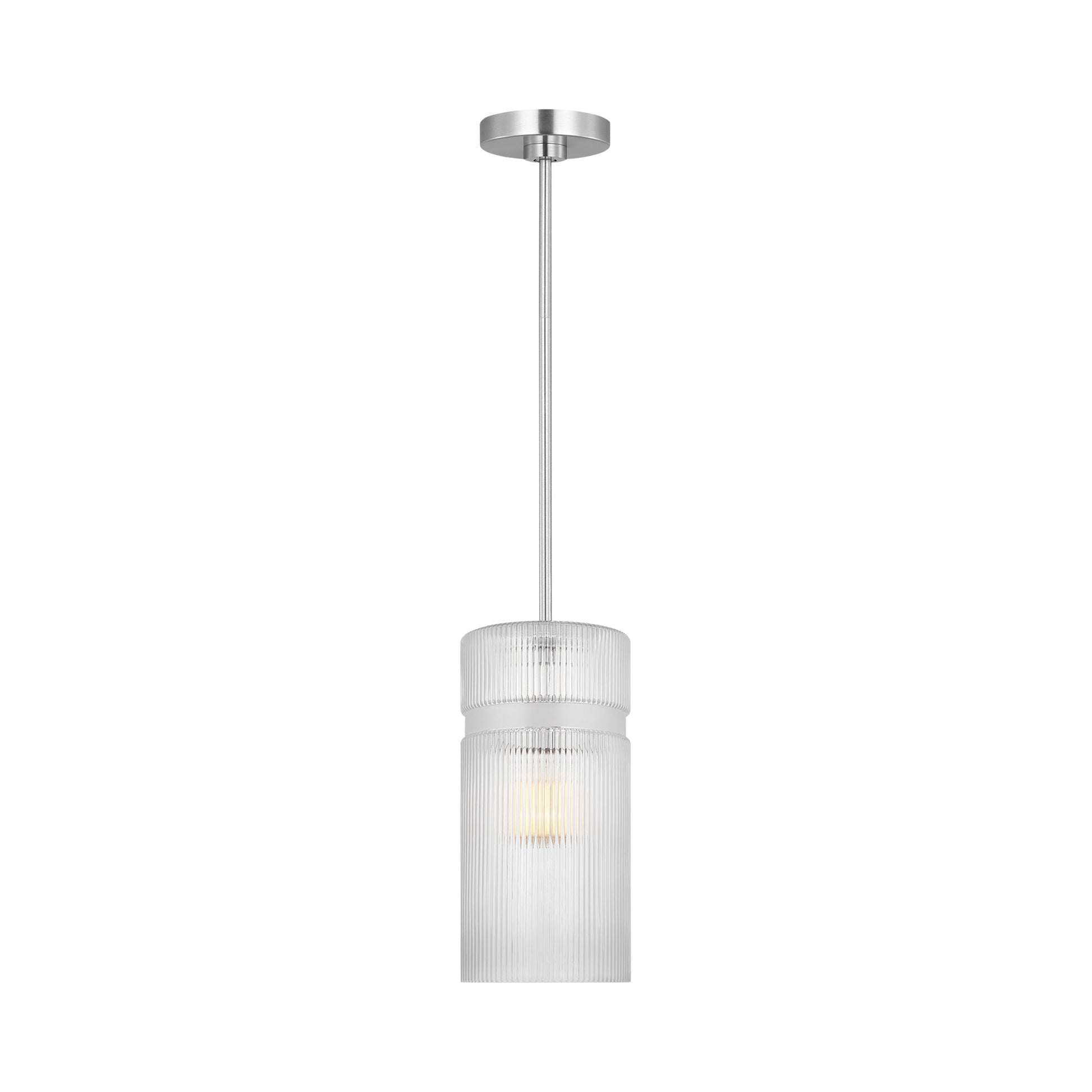 Liouet Glass Pendant Light in Brushed Nickel.