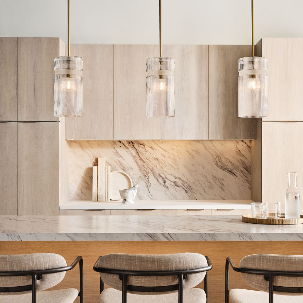 Liouet Glass Pendant Light in kitchen.