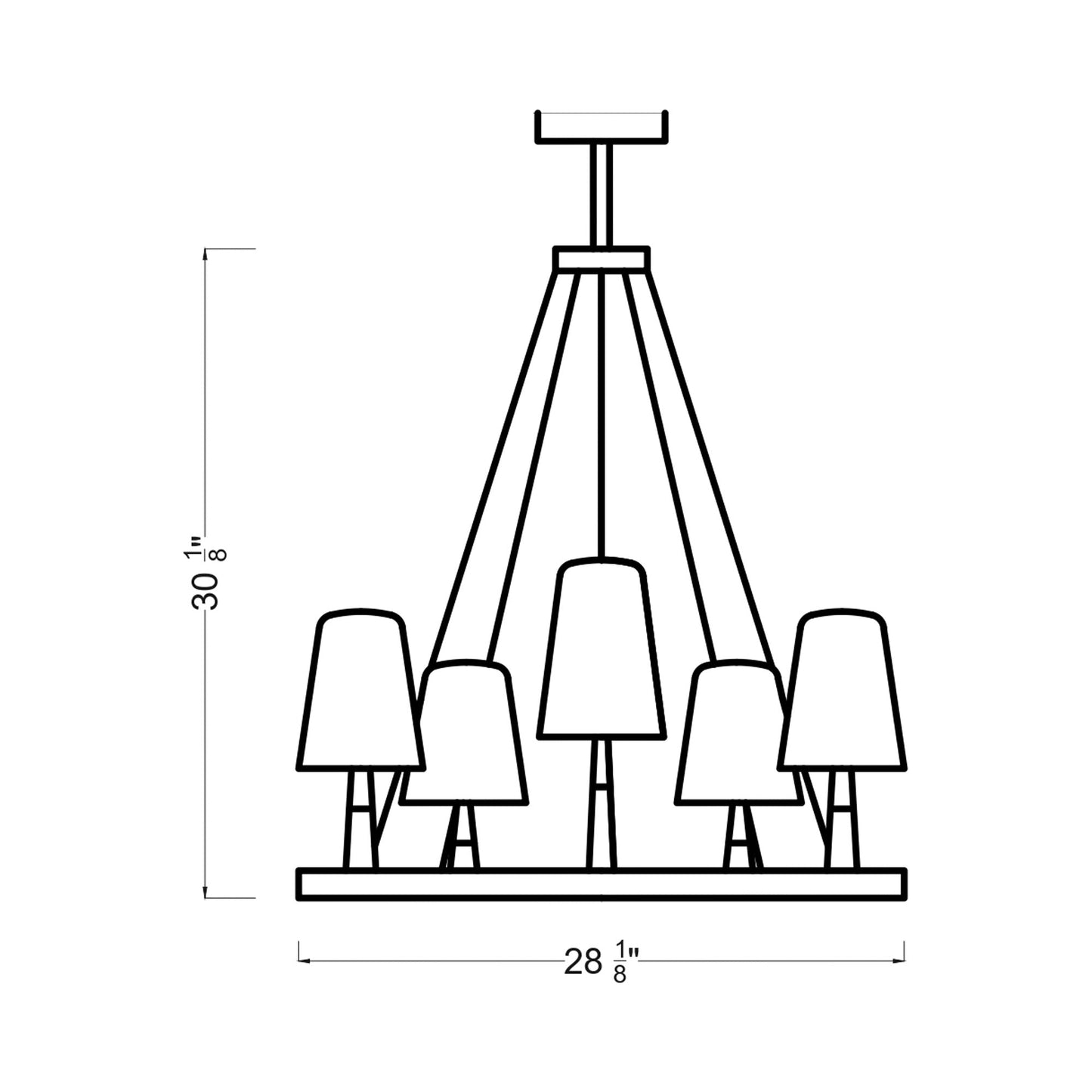 Lismore Chandelier - line drawing.