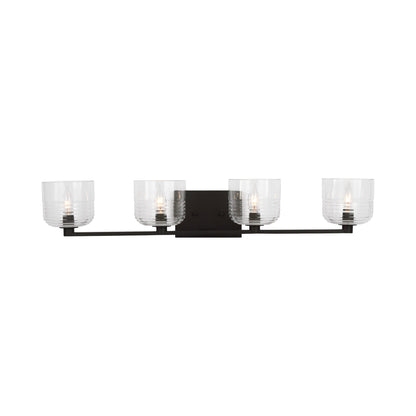 Lochdale Bath Vanity Light in Midnight Black (4-Light).