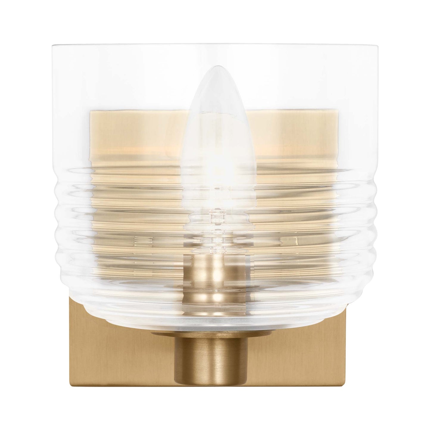 Lochdale Wall Light in Satin Brass.