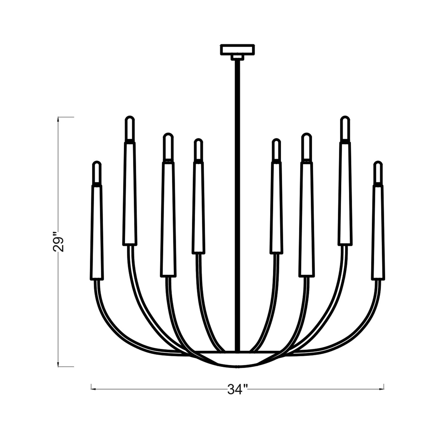 Lois Chandelier - line drawing.