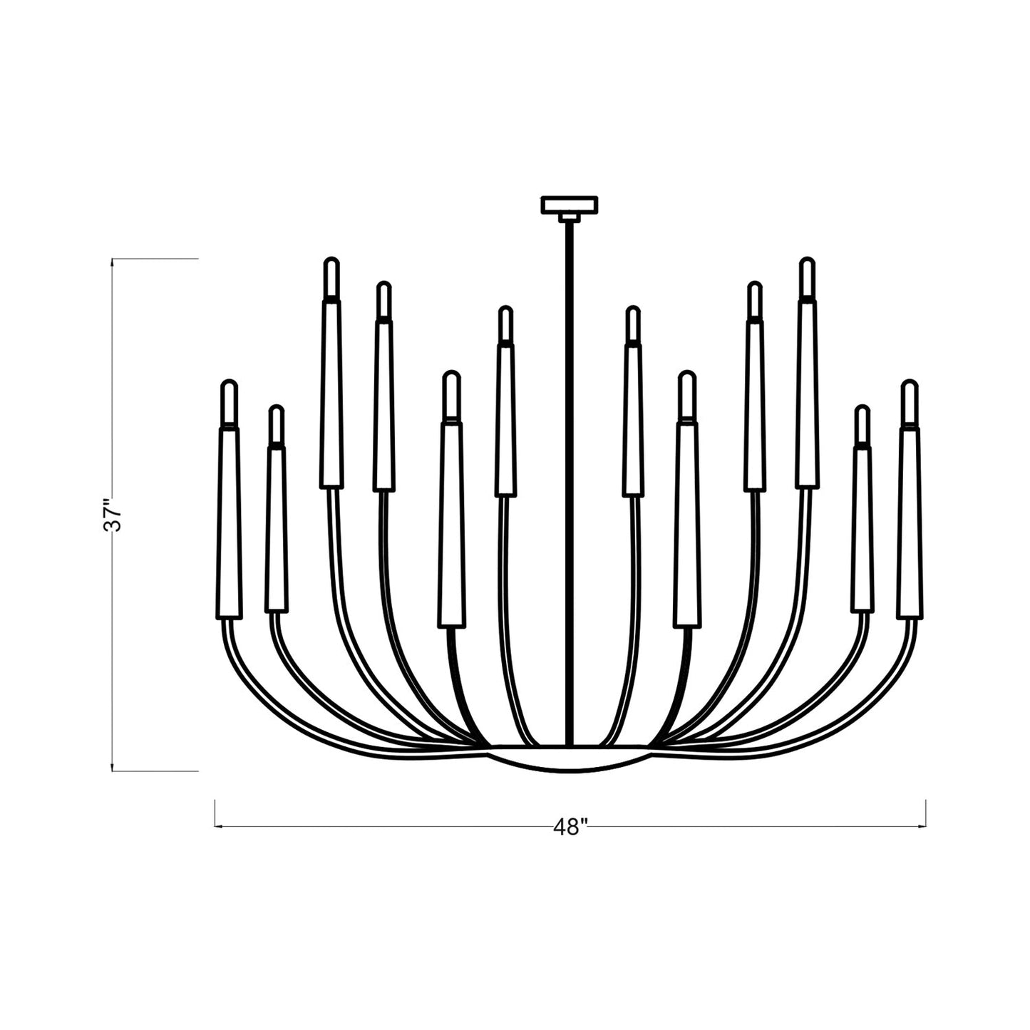 Lois Chandelier - line drawing.