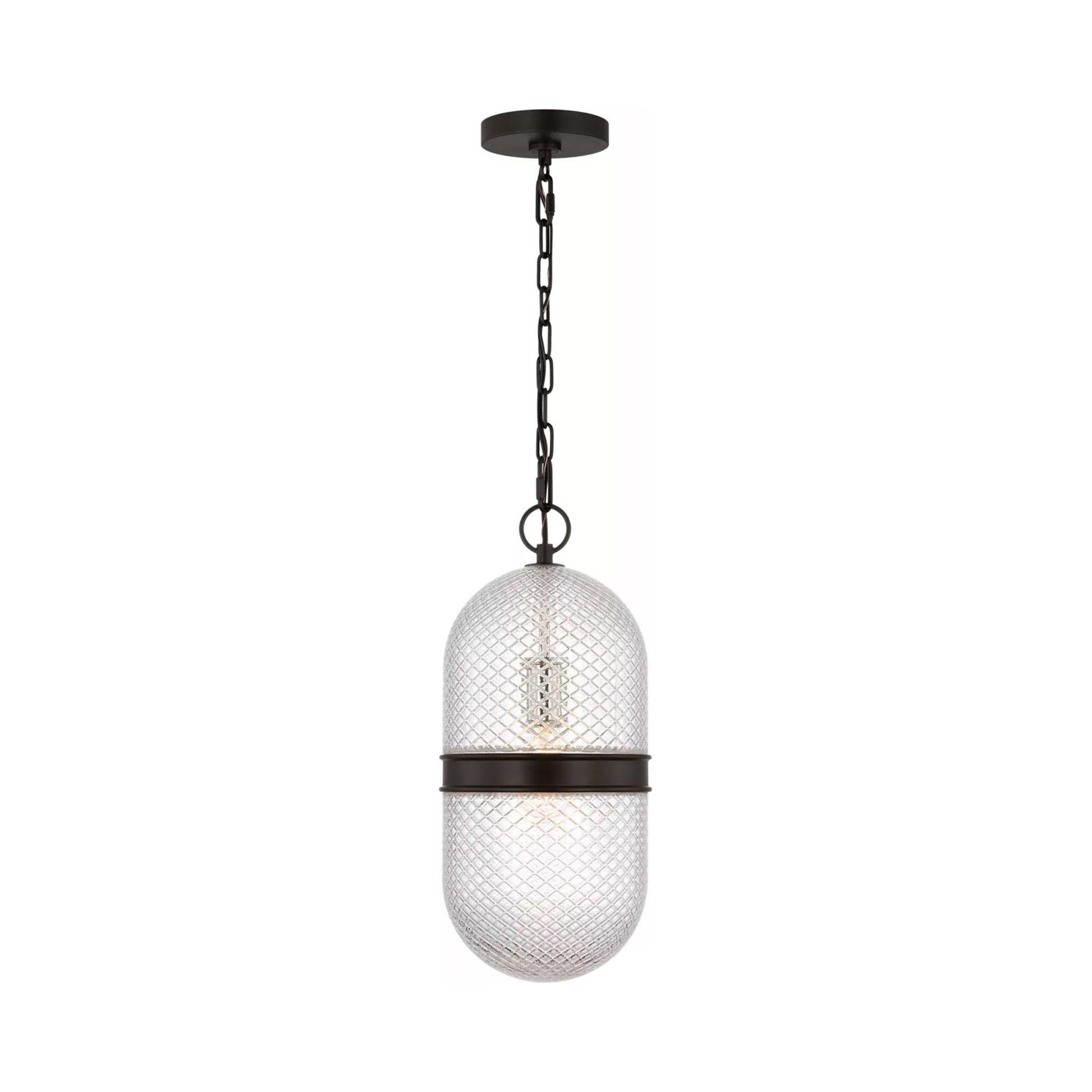 Lucinda Pendant Light in Aged Iron.