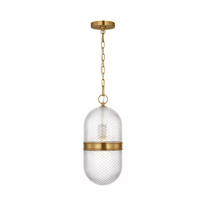 Lucinda Pendant Light in Burnished Brass.
