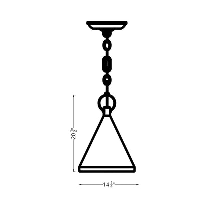 Lyon Pendant Light - line drawing.