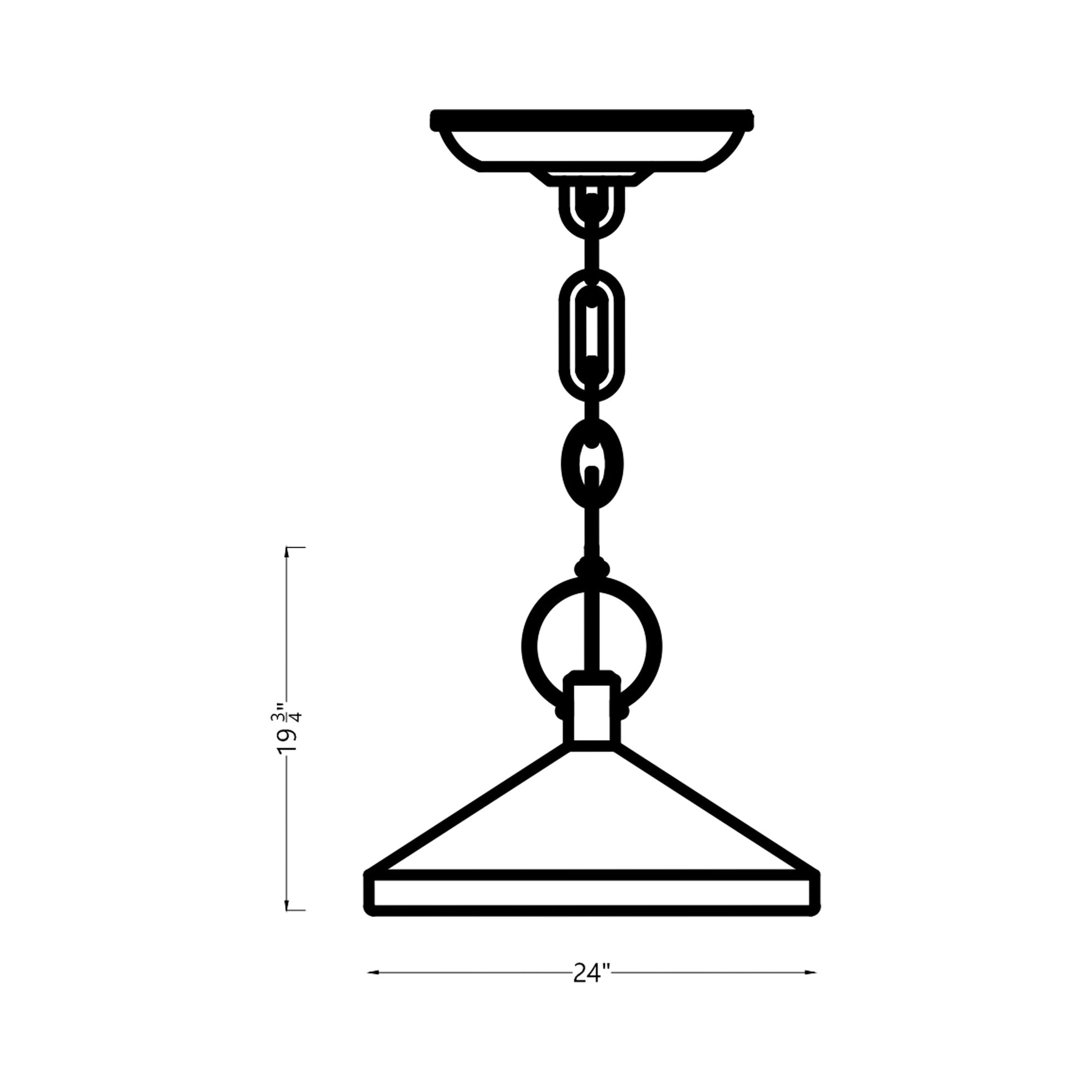 Lyon Pendant Light - line drawing.