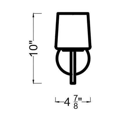 Marietta Bath Wall Light - line drawing.
