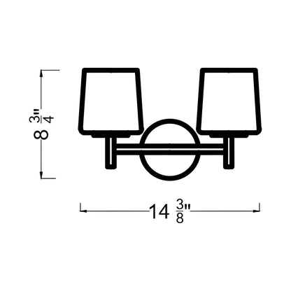 Marietta Vanity Wall Light - line drawing.