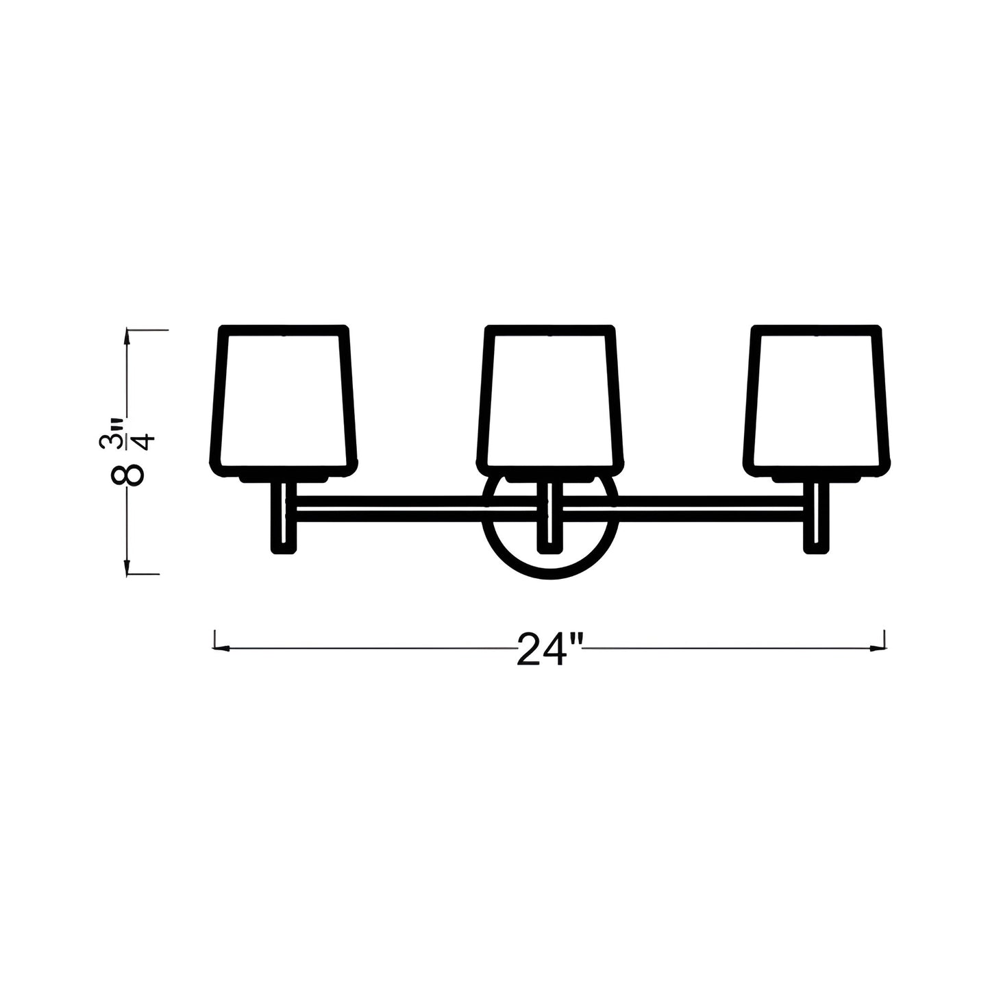 Marietta Vanity Wall Light - line drawing.
