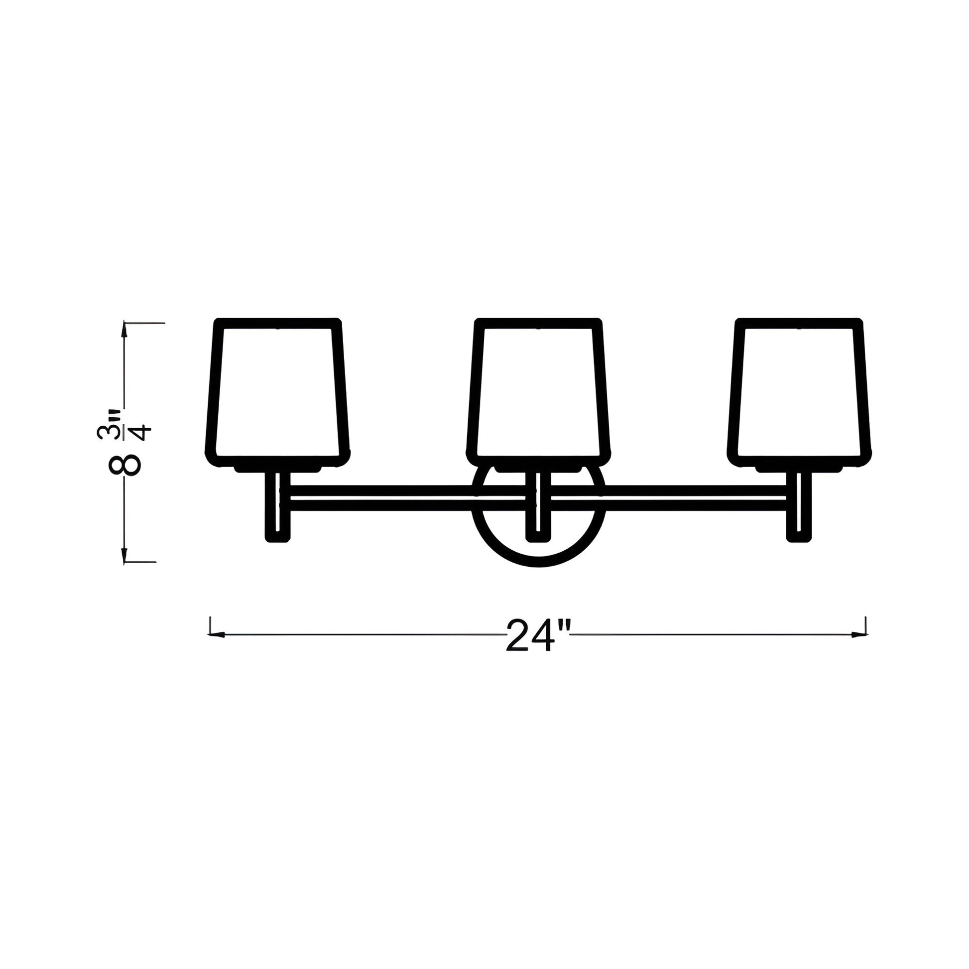 Marietta Vanity Wall Light - line drawing.