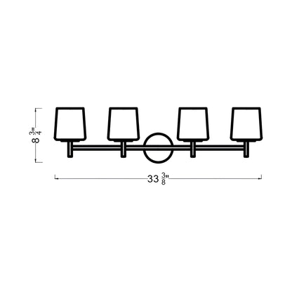 Marietta Vanity Wall Light - line drawing.