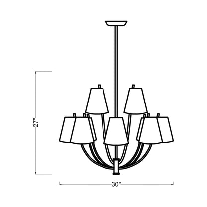 Marina Chandelier - line drawing.