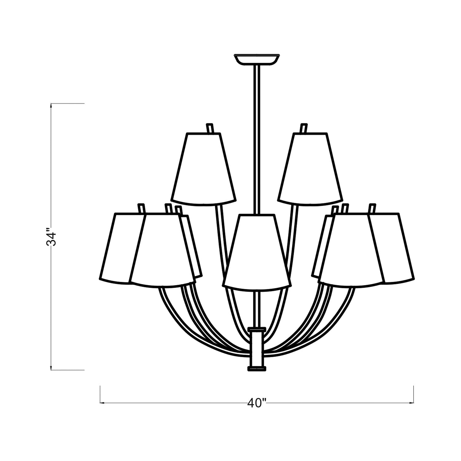 Marina Chandelier - line drawing.