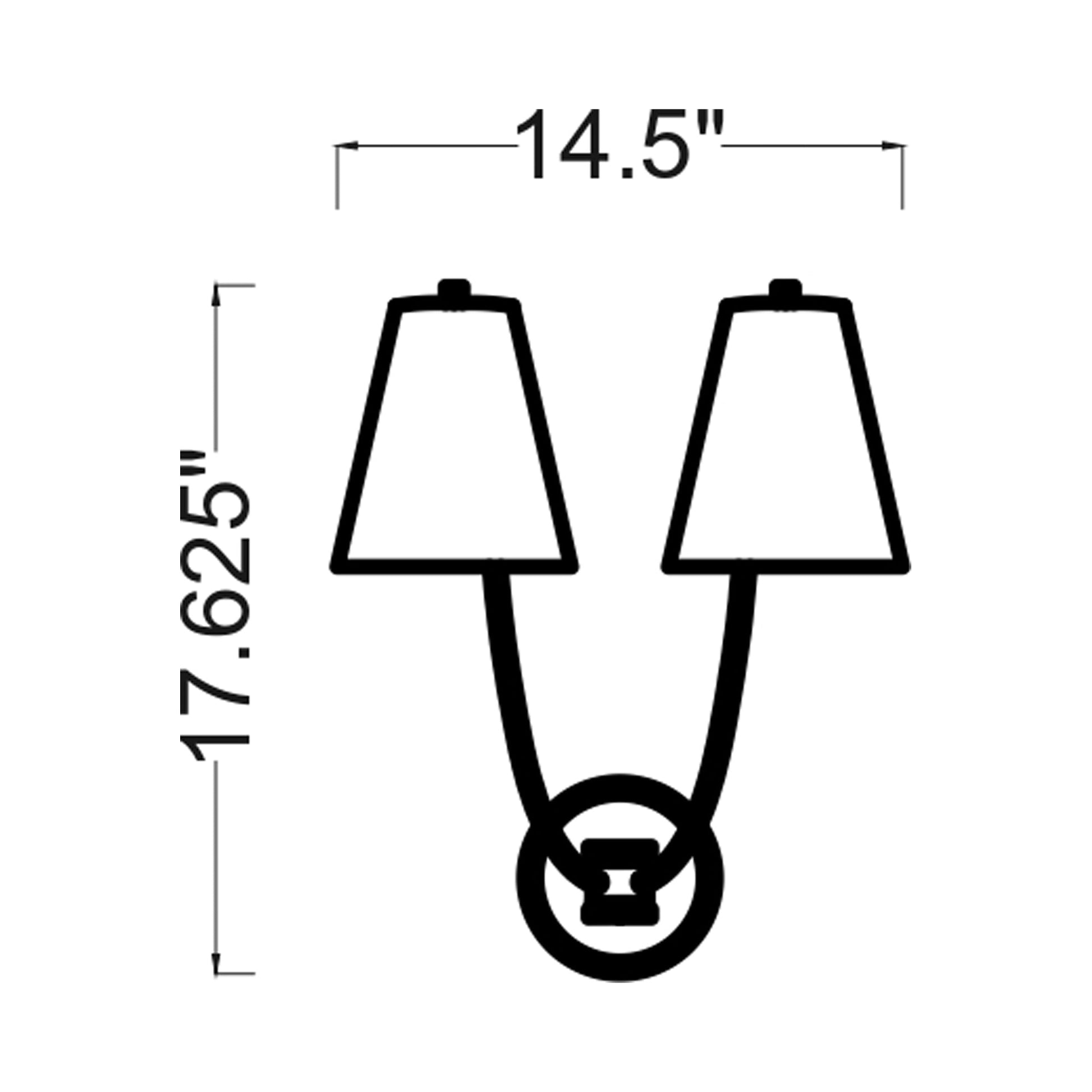 Marina Wall Light - line drawing.