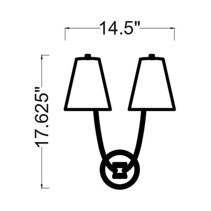 Marina Wall Light - line drawing.