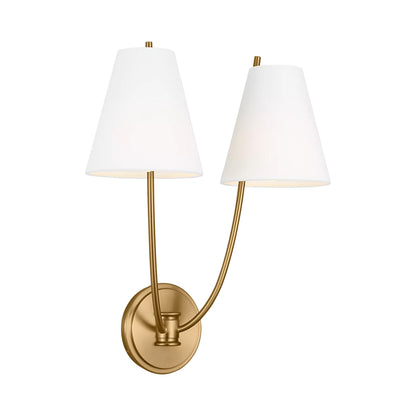 Marina Wall Light in Burnished Brass (2-Light).