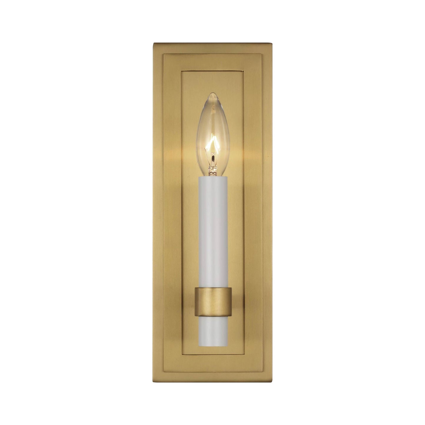 Marston Bath Wall Light in Burnished Brass (1-Light/12-Inch).