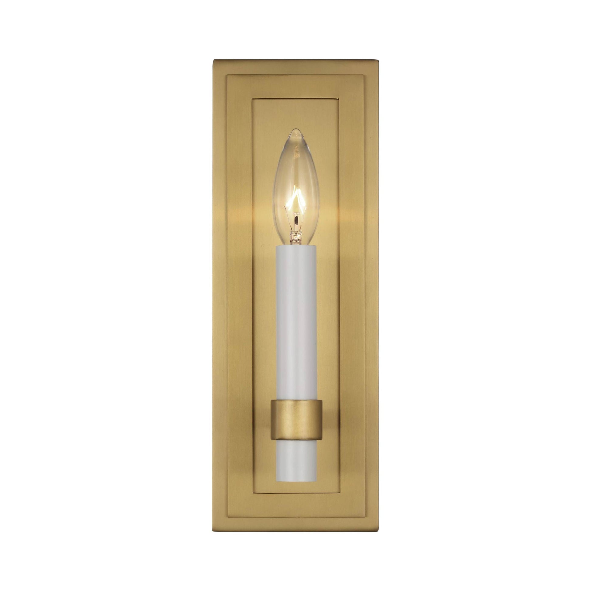 Marston Bath Wall Light in Burnished Brass (1-Light/12-Inch).