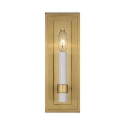 Marston Bath Wall Light in Burnished Brass (1-Light/12-Inch).
