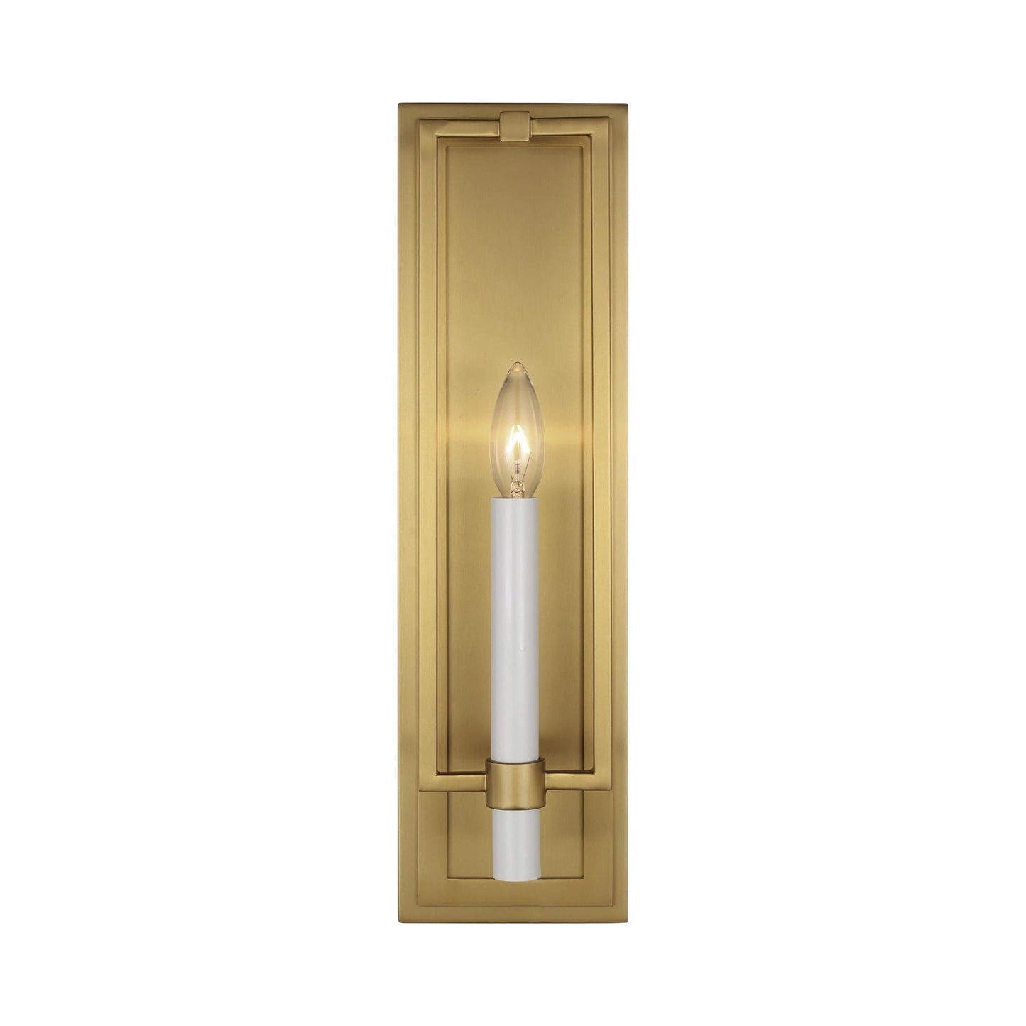Marston Bath Wall Light in Burnished Brass (1-Light/18-Inch).
