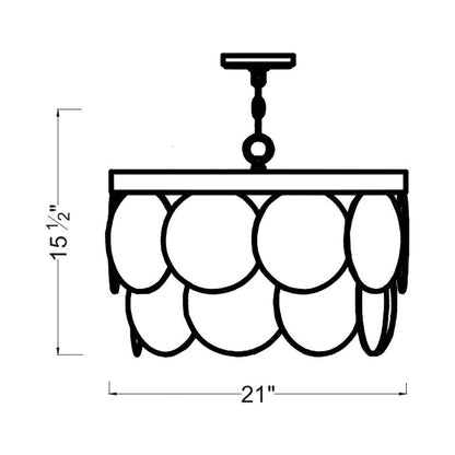 Mellita Pendant Light - line drawing.