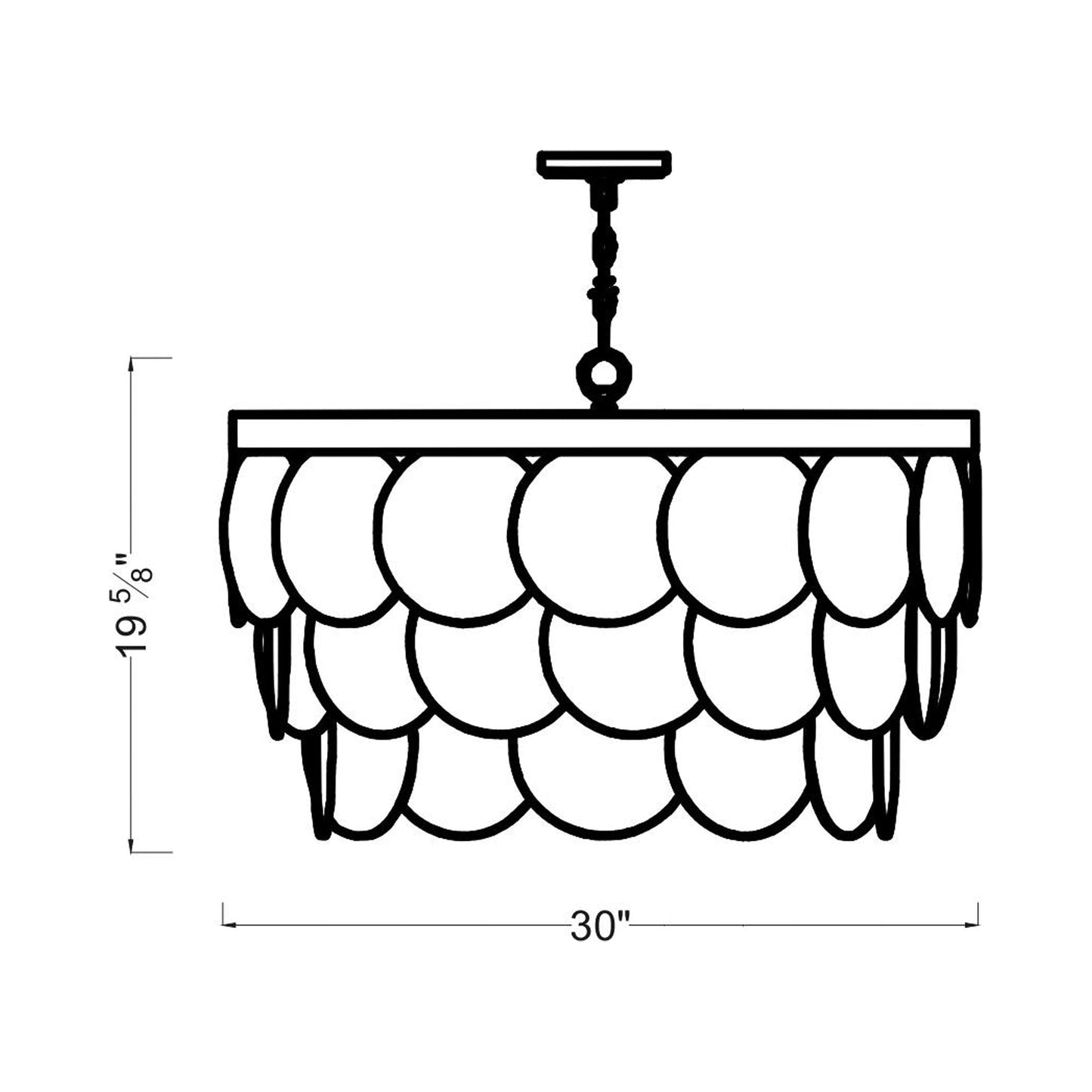 Mellita Pendant Light - line drawing.