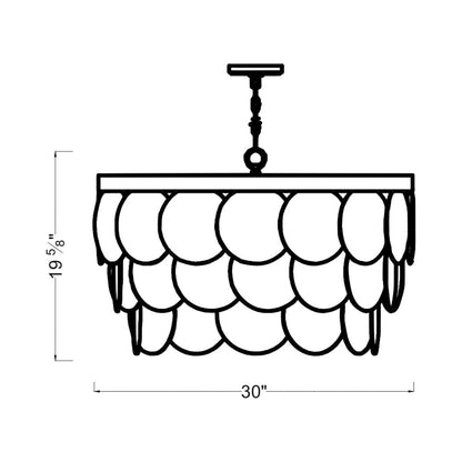 Mellita Pendant Light - line drawing.