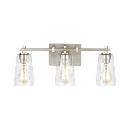 Mercer Bath Vanity Light in Satin Nickel (3-Light).