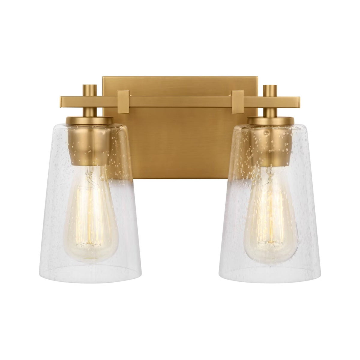 Mercer Bath Vanity Light in Burnished Brass (2-Light).