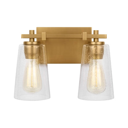 Mercer Bath Vanity Light in Burnished Brass (2-Light).