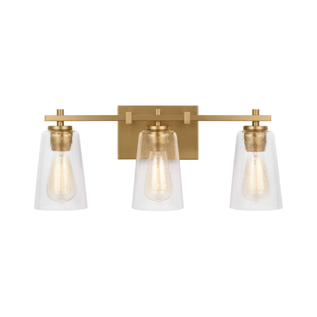 Mercer Bath Vanity Light in Burnished Brass (3-Light).