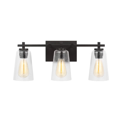 Mercer Bath Vanity Light in Midnight Black (3-Light).