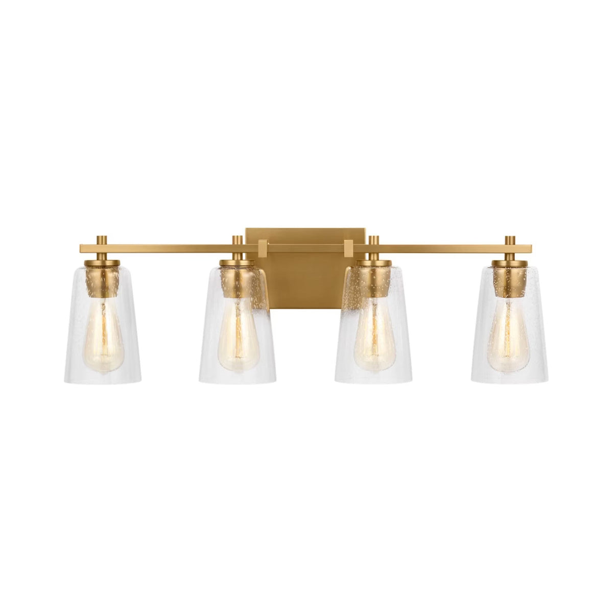 Mercer Bath Vanity Light in Burnished Brass (4-Light).