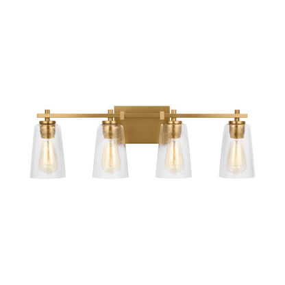 Mercer Bath Vanity Light in Burnished Brass (4-Light).