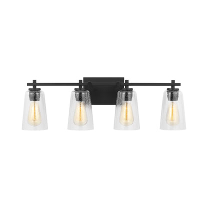 Mercer Bath Vanity Light in Midnight Black (4-Light).