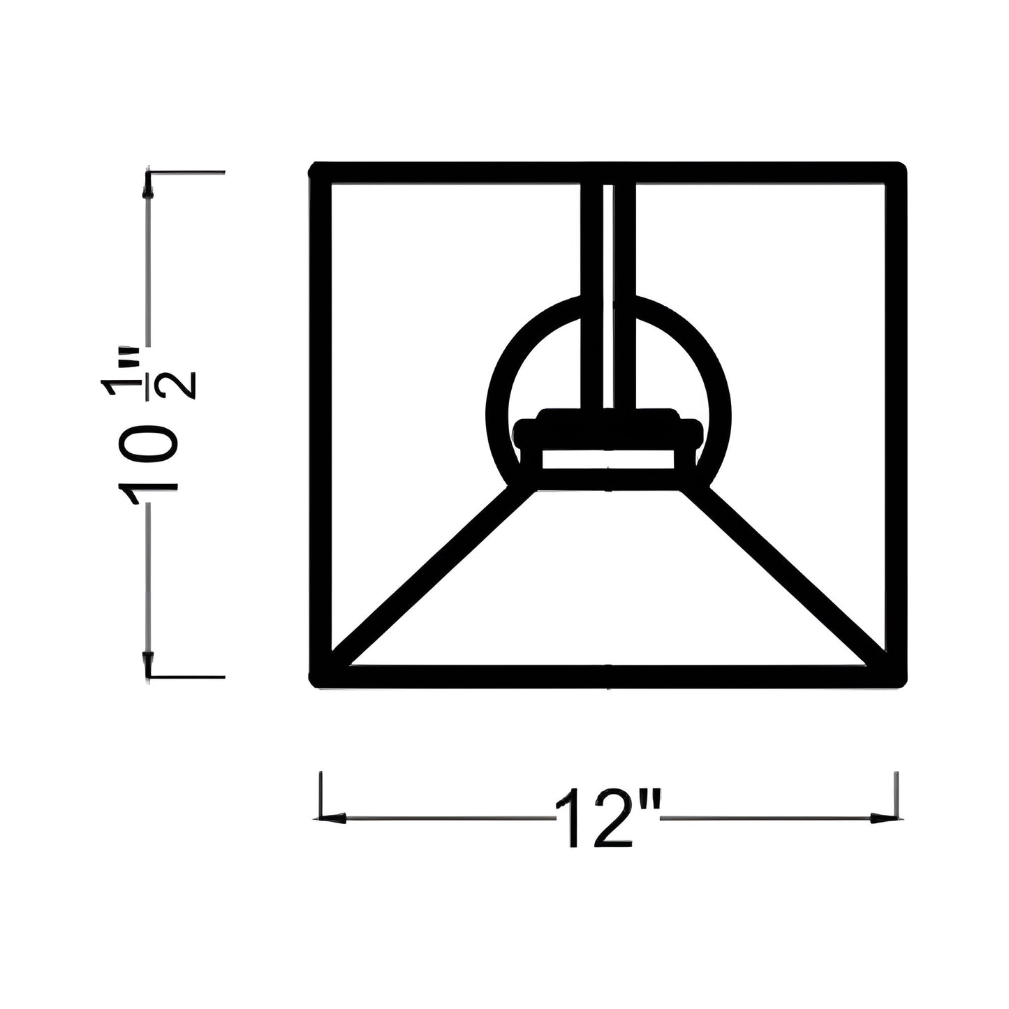 Modern Barn Light Outdoor LED Wall Light - line drawing.