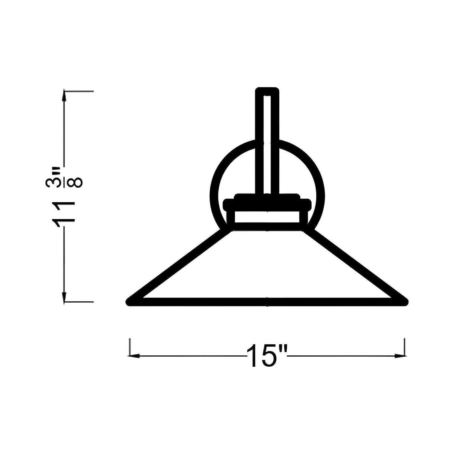 Modern Barn Light Outdoor LED Wall Light - line drawing.