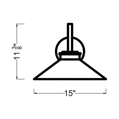 Modern Barn Light Outdoor LED Wall Light - line drawing.