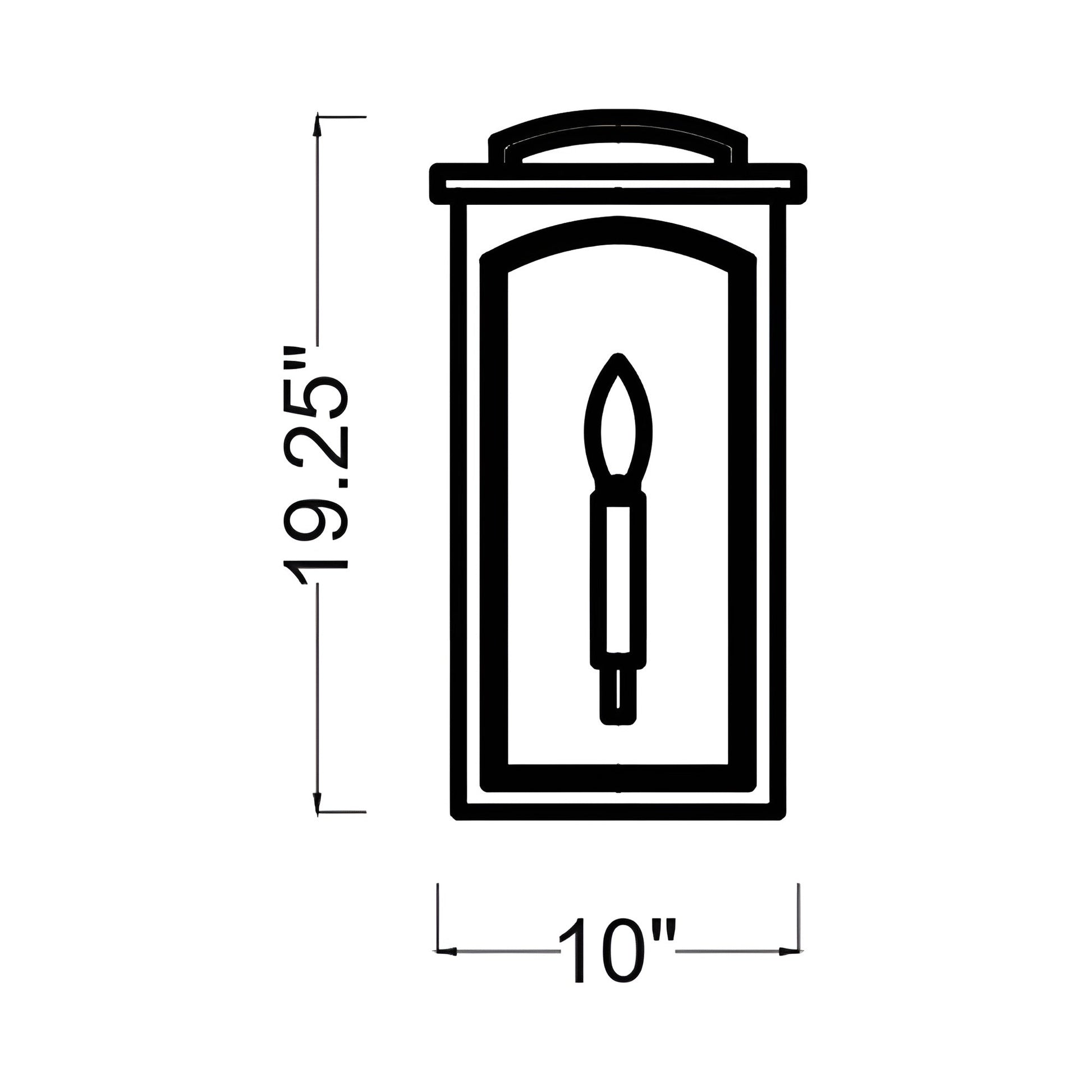Modesto Outdoor Wall Light - line drawing.