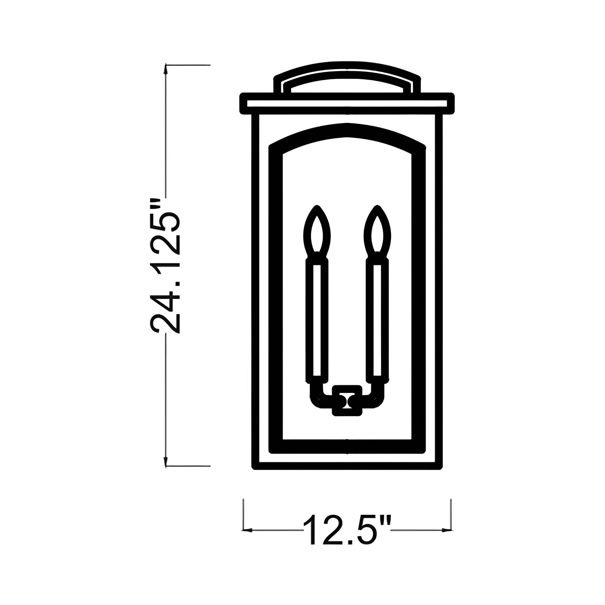 Modesto Outdoor Wall Light - line drawing.