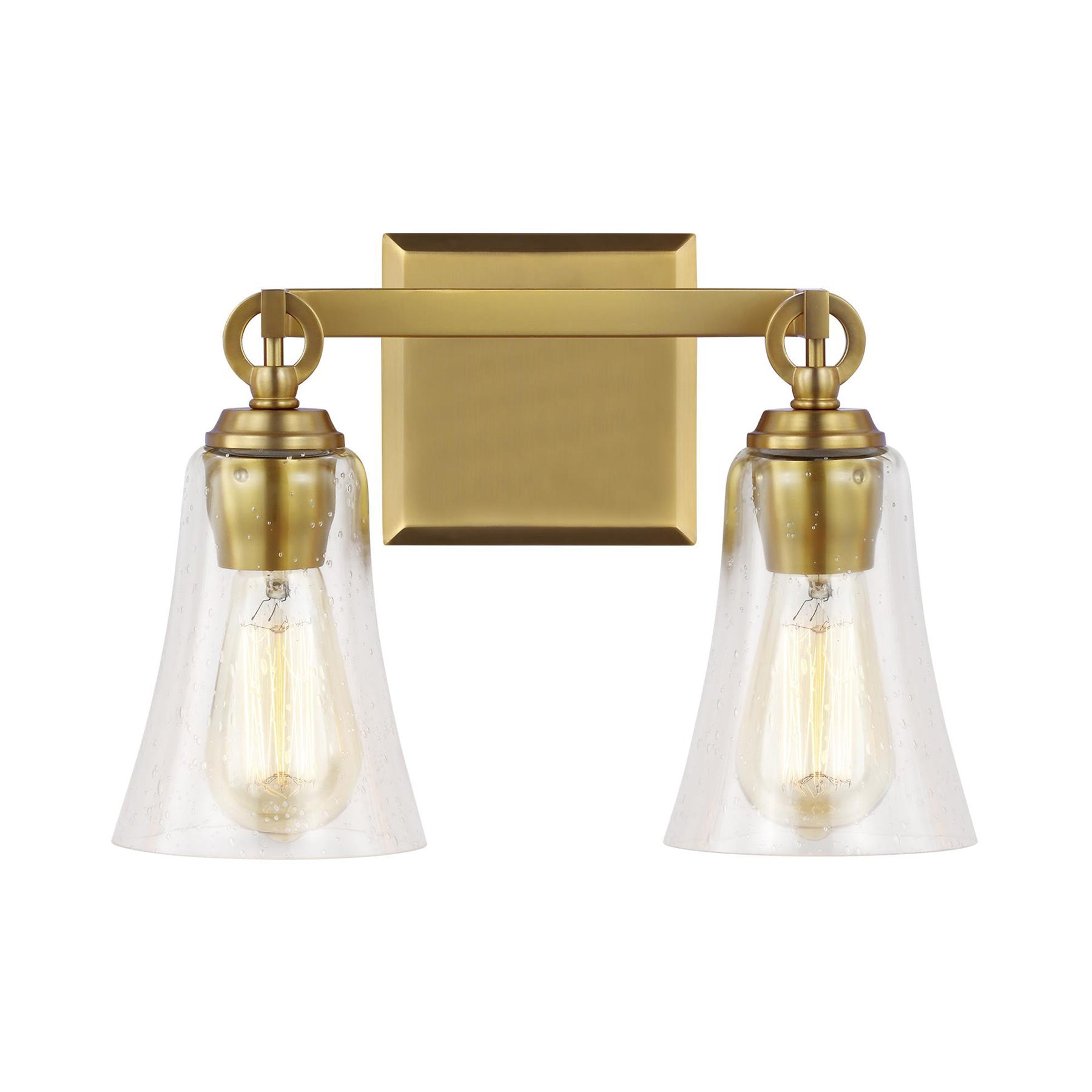 Monterro Bath Vanity Light in Burnished Brass (2-Light).