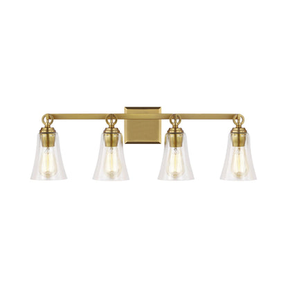 Monterro Bath Vanity Light in Burnished Brass (4-Light).