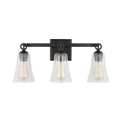 Monterro Bath Vanity Light in Aged Iron (3-Light).