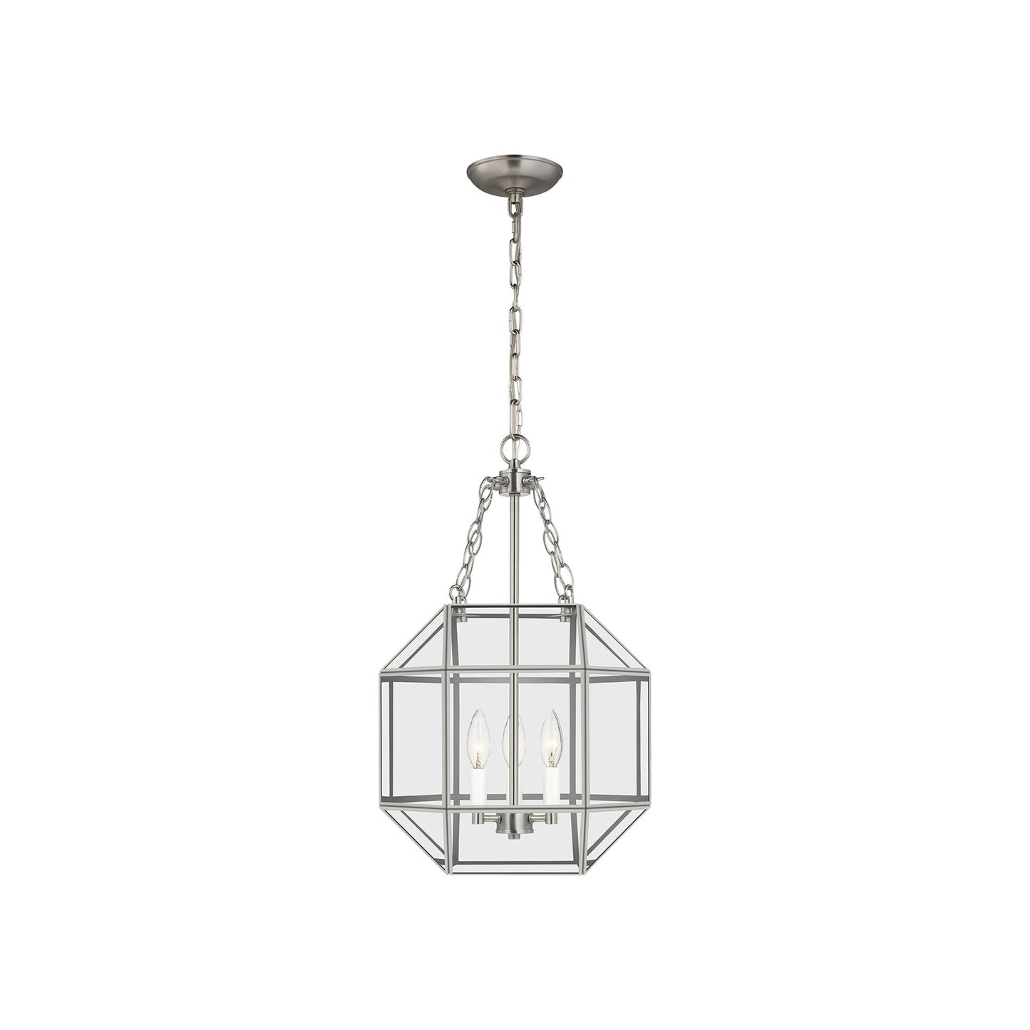 Morrison Pendant Light in Brushed Nickel/Clear (Small).