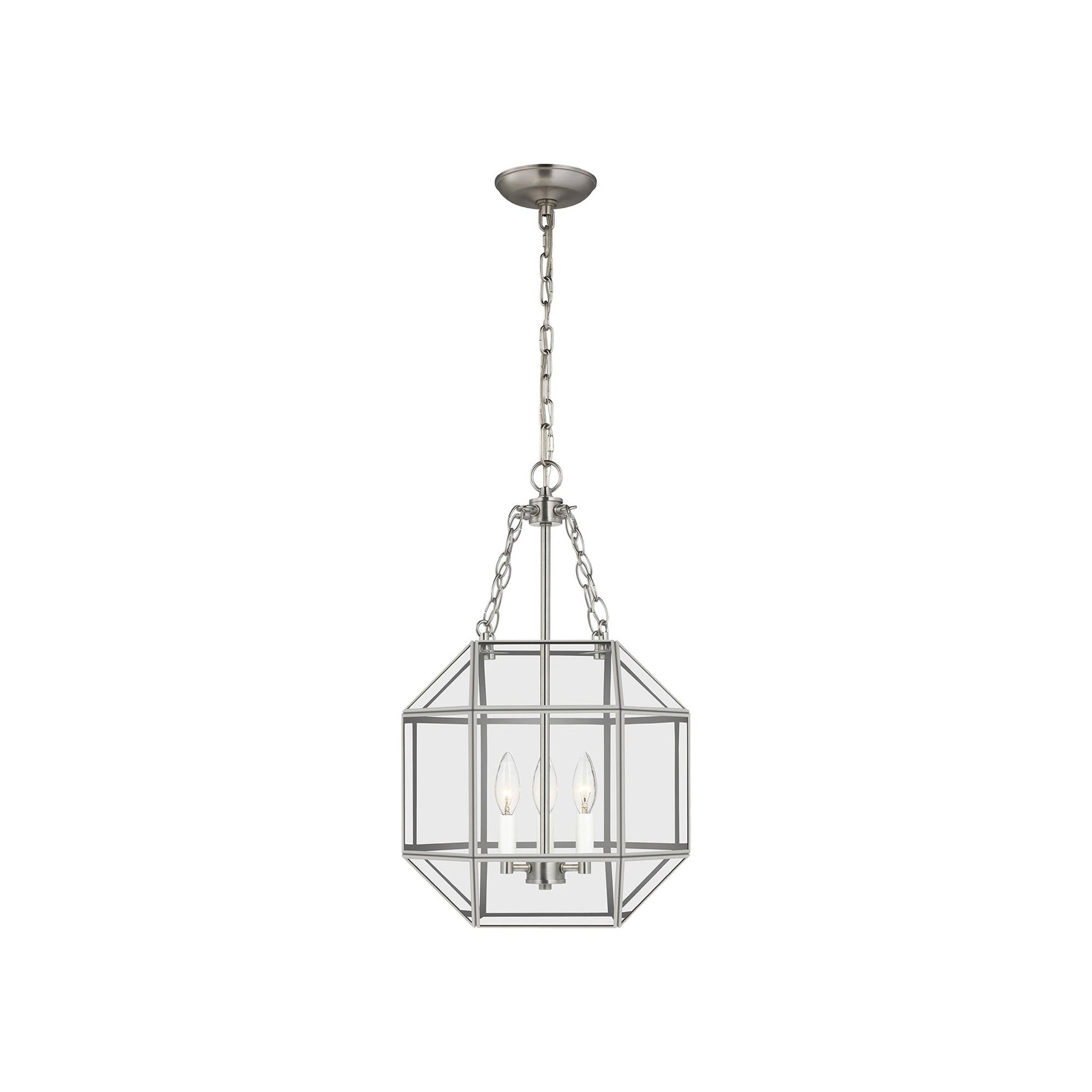 Morrison Pendant Light in Brushed Nickel/Clear (Small).