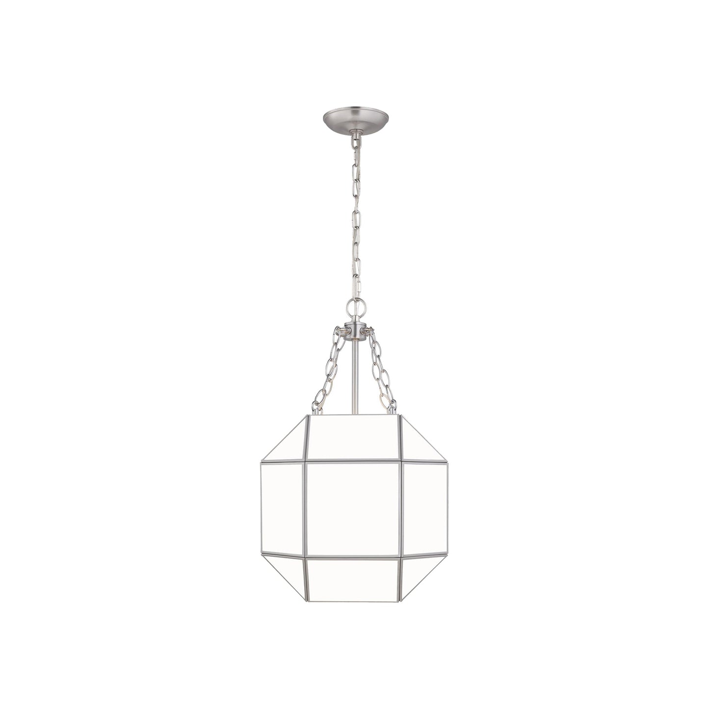 Morrison Pendant Light in Brushed Nickel/Smooth White (Small).