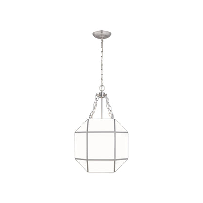 Morrison Pendant Light in Brushed Nickel/Smooth White (Small).